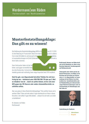 Musterfeststellungsklage - Informationen & Kostenlose Erstberatung!